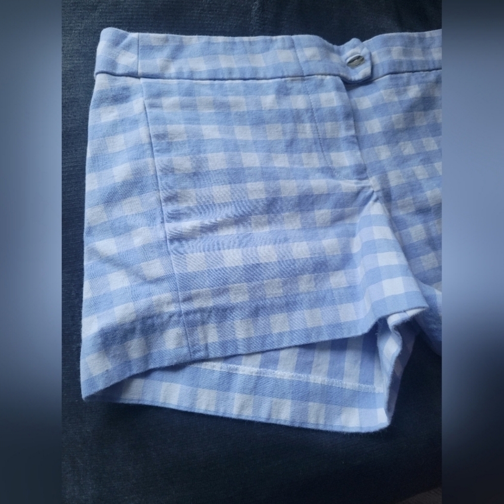 J.Crew Women's Plaid Stretch Cotton Shorts Blue & White 2 XS/S - Picture 12 of 16